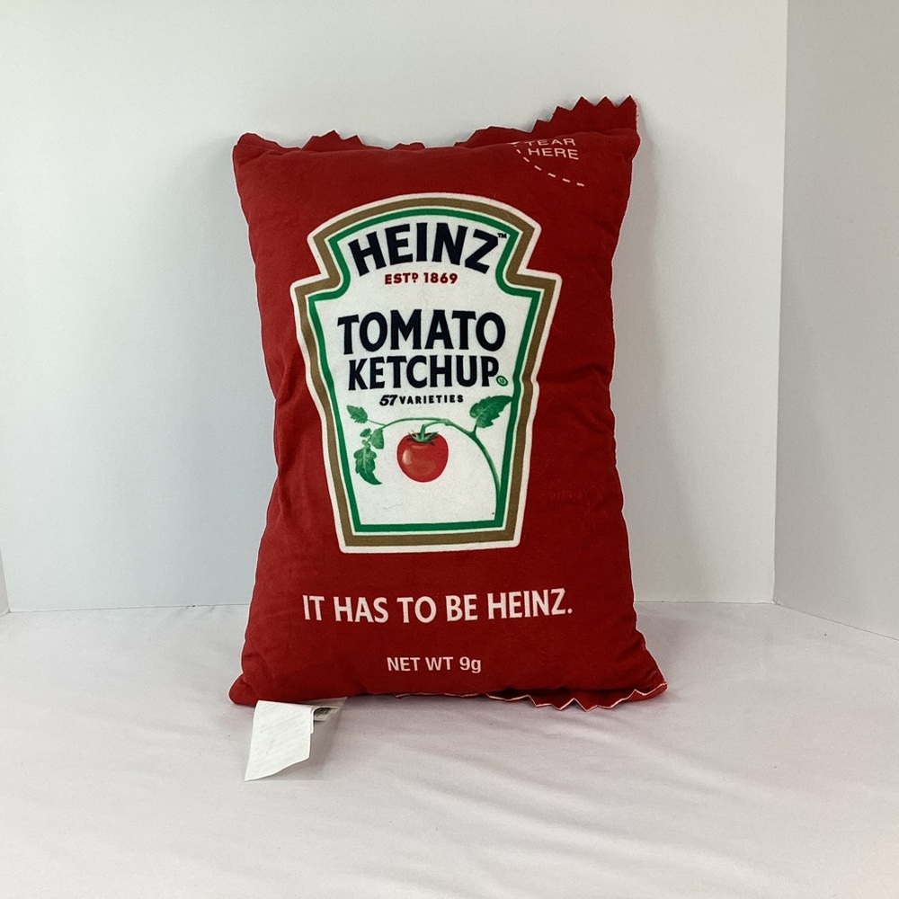 Heinz Tomato Ketchup Packet Decorative Throw Pillow Plush Officially Licensed - Picture 5 of 12